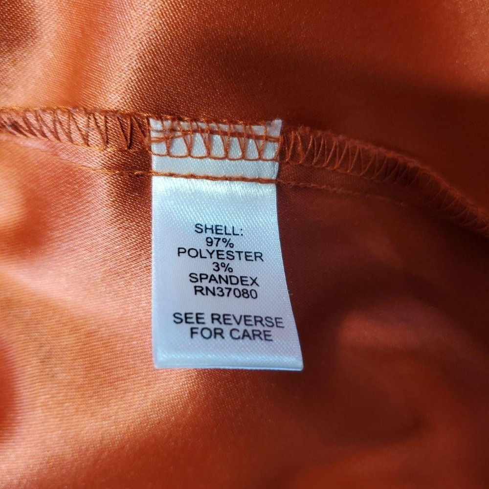 Cato Woman Jacket Womens 16W Orange‎ Ruffle Front Velvety Faux Suede Blazer - Picture 10 of 12